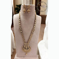 Jewel Addiction Traditional Pota Stone Long NecklaceSet With Ganesh motif