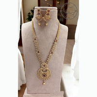 Jewel Addiction Ethnic Pota Stones Long Necklace Set for Party and wedding Outfits
