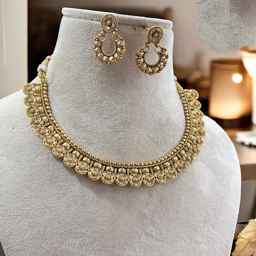 Jewel Adiction Stunning Gold Plated Necklace Set with Enthic Design for Weddings Occasions
