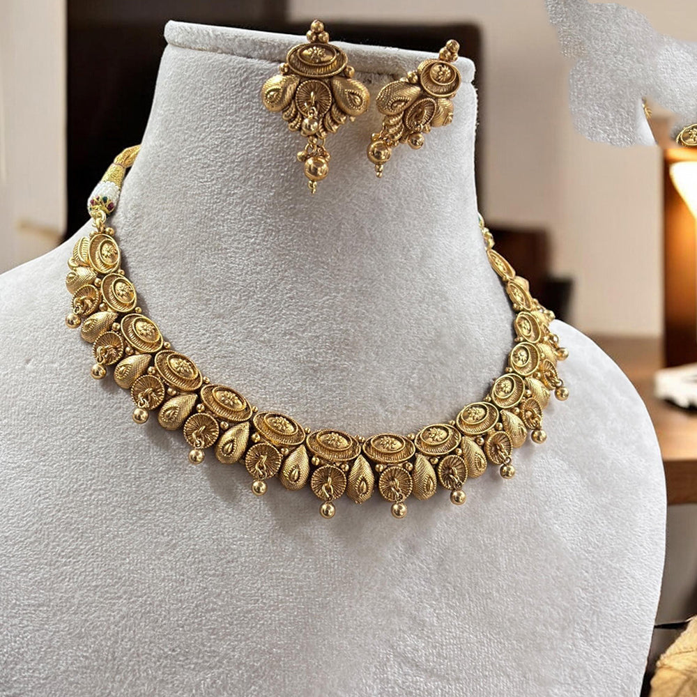 Jewel Adiction Stunning Gold Plated Necklace Set with Enthic Design for Weddings Occasions