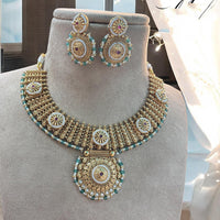 Jewel Addiction Exquisite Pota Stone and Pearl Necklace Set for Festivals and Weddings