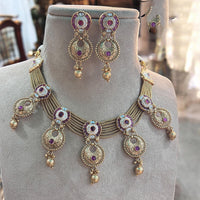 Jewel Addiction Exquisite Pota StoneNecklace Set for Festivals and Weddings