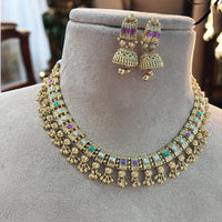 Jewel Addiction Exquisite Pota StoneNecklace Set for Festivals and Weddings