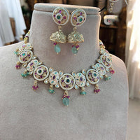 Jewel Addiction Exquisite Pota Stone and Pearl Necklace Set for Festivals and Weddings