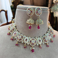 Jewel Addiction Exquisite Pota Stone and Pearl Necklace Set for Festivals and Weddings