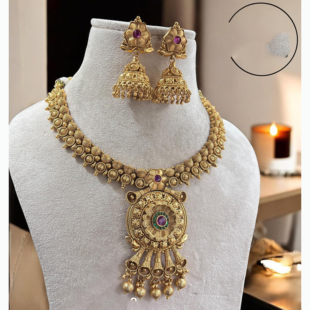Jewel Addiction Exquisite Pota Stone and Pearl Necklace Set for Festivals and Weddings