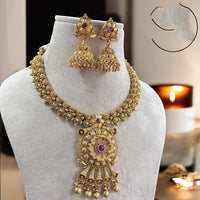 Jewel Addiction Exquisite Pota Stone and Pearl Necklace Set for Festivals and Weddings