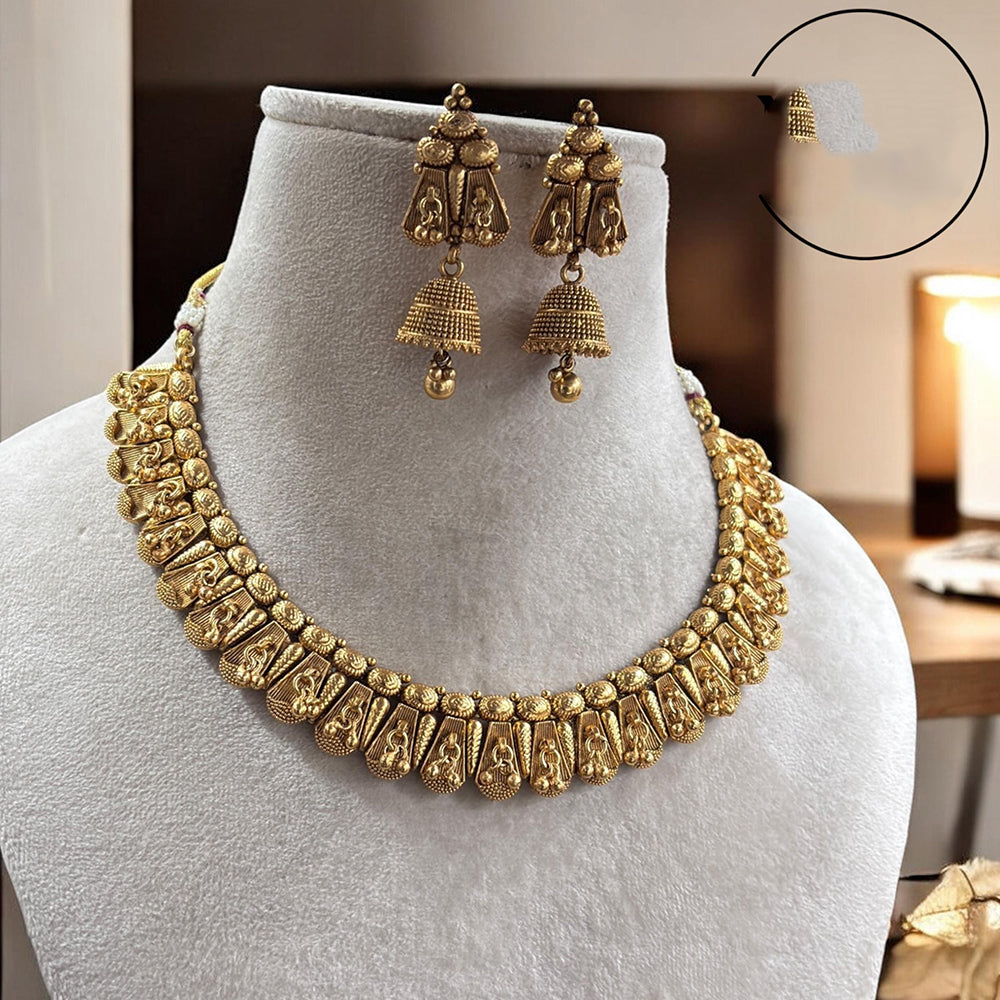 Jewel Adiction Stunning Gold Plated Necklace Set with Enthic Design for Weddings Occasions
