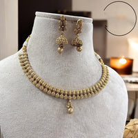 Jewel Adiction Stunning Gold Plated Necklace Set with Enthic Design for Weddings Occasions