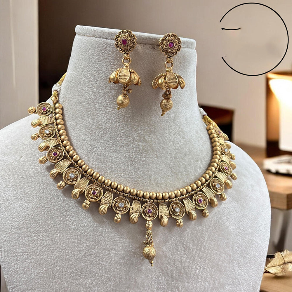 Jewel Addiction Exquisite Pota Stone and Pearl Necklace Set for Festivals and Weddings