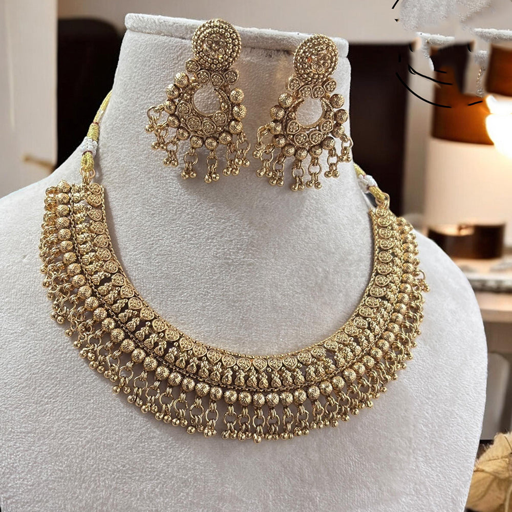 Jewel Adiction Stunning Gold Plated Necklace Set with Enthic Design for Weddings Occasions