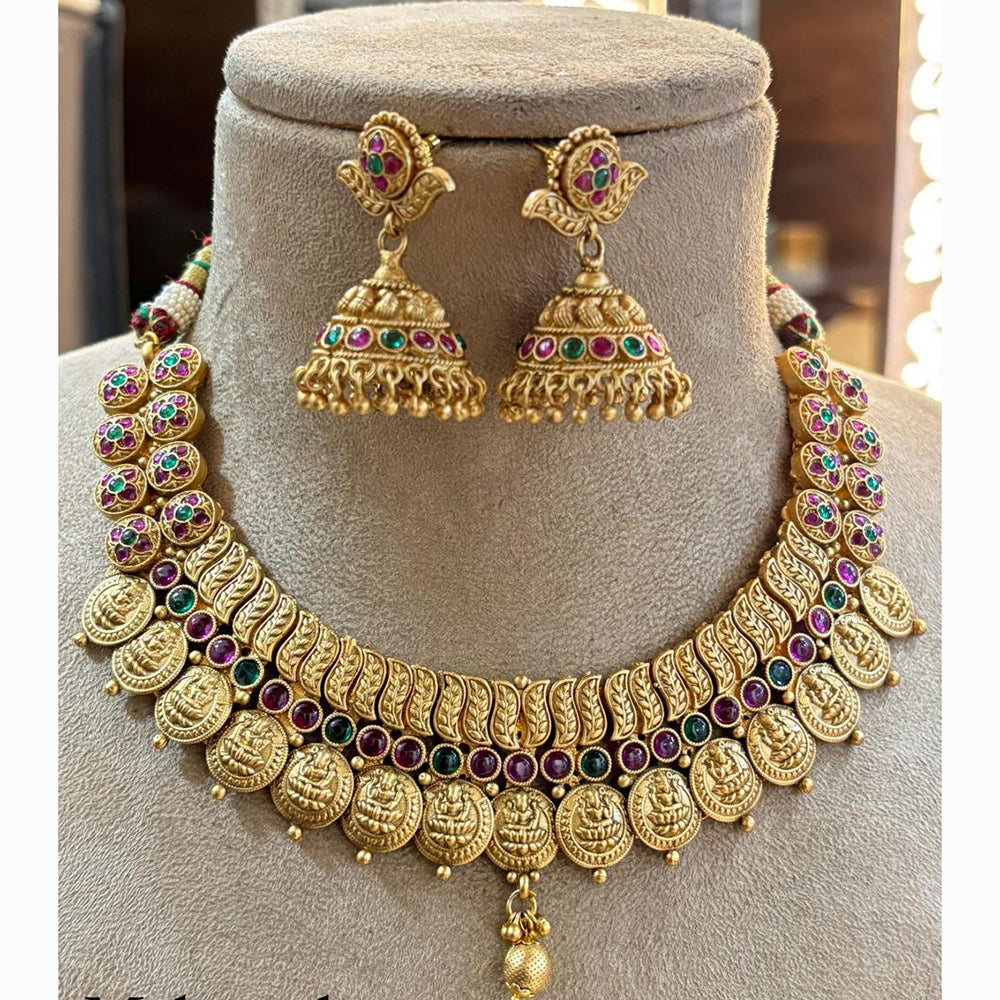 Jewel Addiction Stunning Temple Necklace Set with Jhumki Earrings Perfect for Special Celebrations
