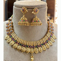 Jewel Addiction Stunning Temple Necklace Set with Jhumki Earrings Perfect for Special Celebrations