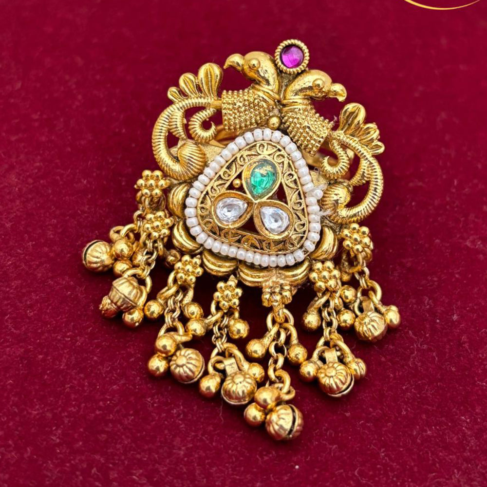 Jewel Addiction Graceful Pota Stone and Pearl Finger Ring