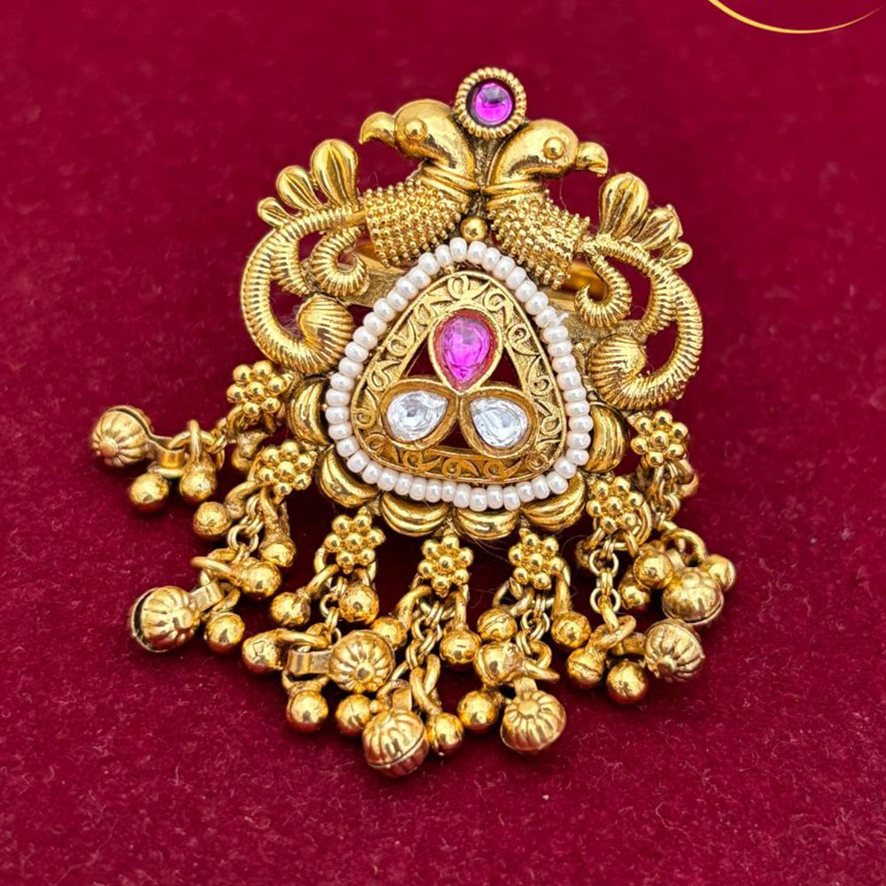 Jewel Addiction Graceful Pota Stone and Pearl Finger Ring