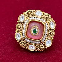 Jewel Addiction Glam Shine Pota Stone And Pearl Designer Finger Ring