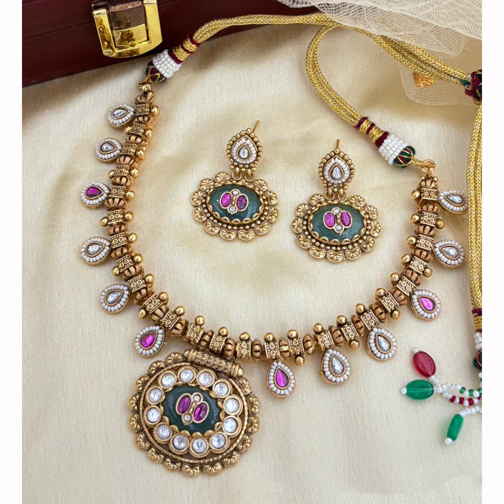 Jewel Addiction Timeless Grace Pota Stone And Pearl Necklace Set