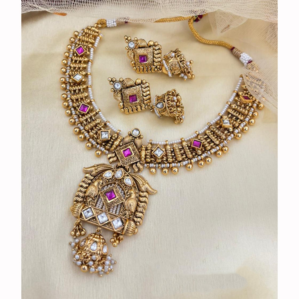 Jewel Addiction Timeless Grace Pota Stone And Pearl Necklace Set