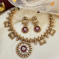 Jewel Addiction Enthic Gold Plated Pearl  Necklace Set For Wedding Occassions