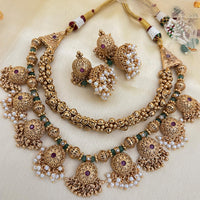 Jewel Addiction Designer Pota Stone And Pearl Necklace Set