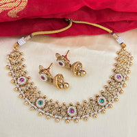 Jewel Addiction Designer Pota Stone And Pearl Necklace Set