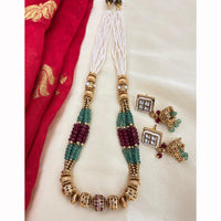Jewel Addiction Designer Pota Stone And Pearl Necklace Set