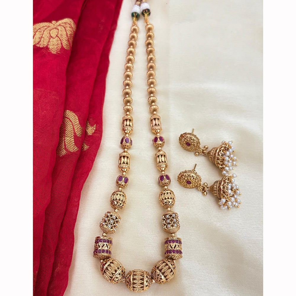 Jewel Addiction Designer Pota Stone And Pearl Necklace Set