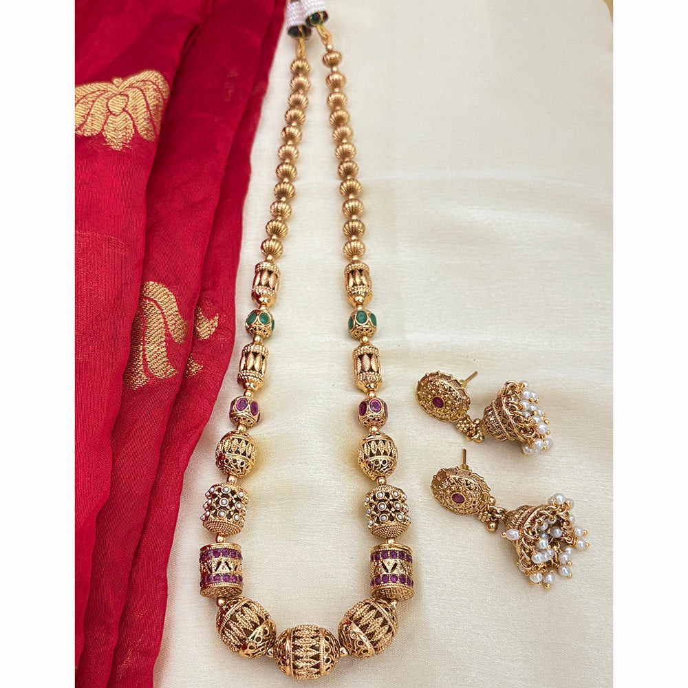 Jewel Addiction Designer Pota Stone And Pearl Necklace Set