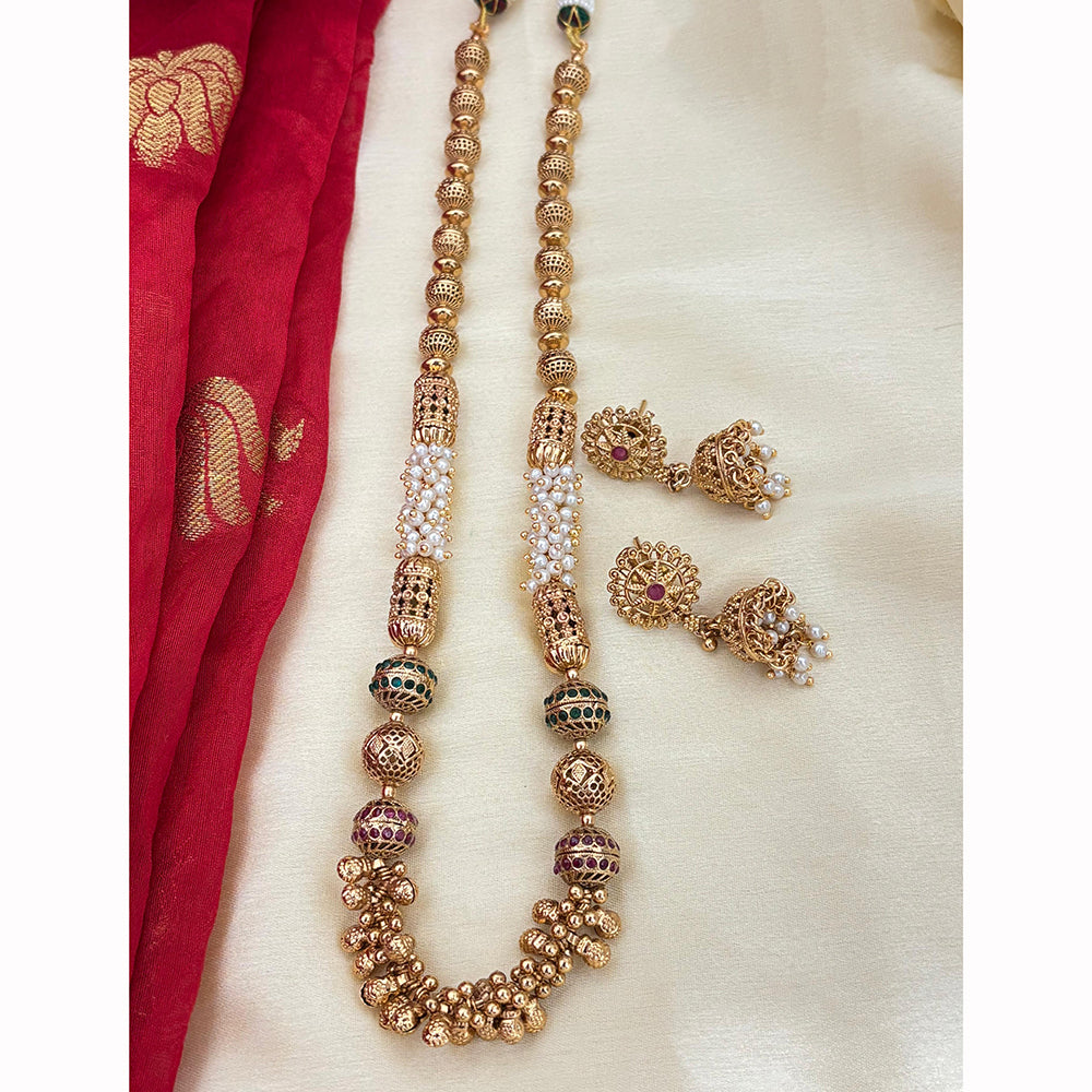 Jewel Addiction Designer Pota Stone And Pearl Necklace Set