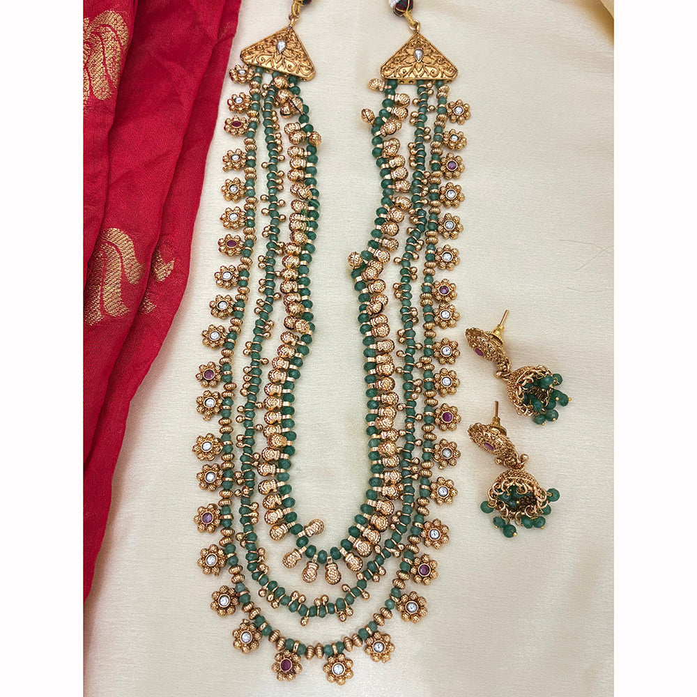Jewel Addiction Designer Pota Stone And Pearl Necklace Set
