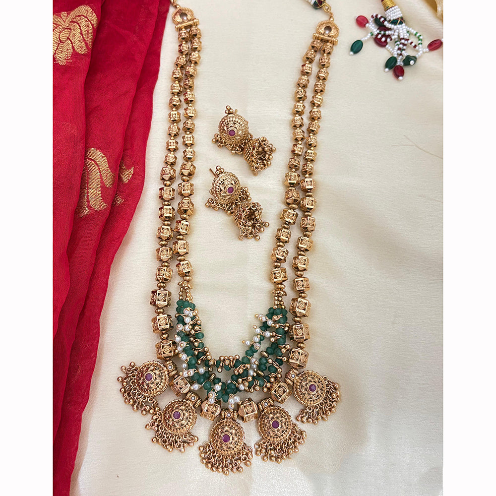 Jewel Addiction Designer Pota Stone And Pearl Necklace Set
