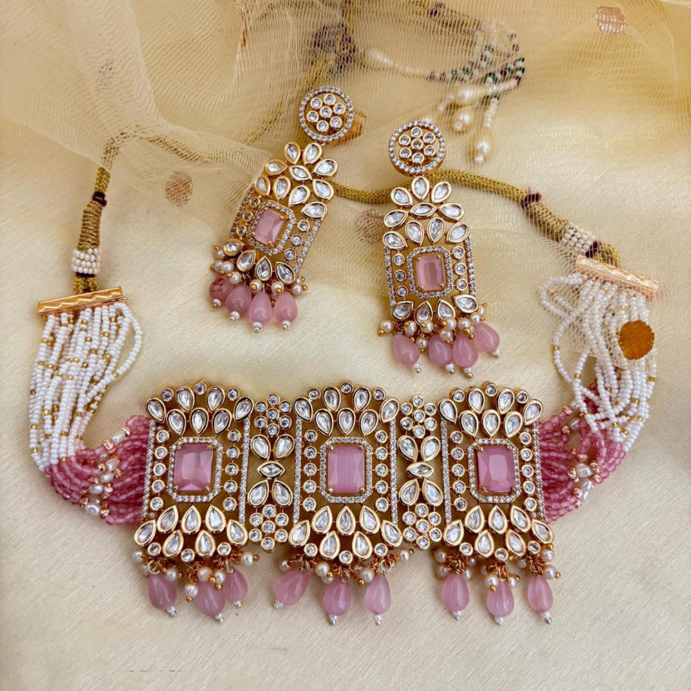 Jewel Addiction Luxury Polki Kundan And Pearl Choker Necklace Set