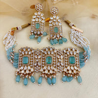 Jewel Addiction Luxury Polki Kundan And Pearl Choker Necklace Set