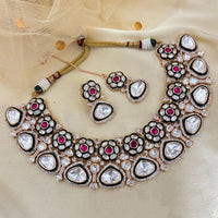Jewel Addiction Luxury Polki Kundan Stone And Meenakari Necklace Set