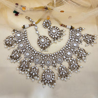 Jewel Addiction Luxury Polki Kundan Stone And Pearl Necklace Set