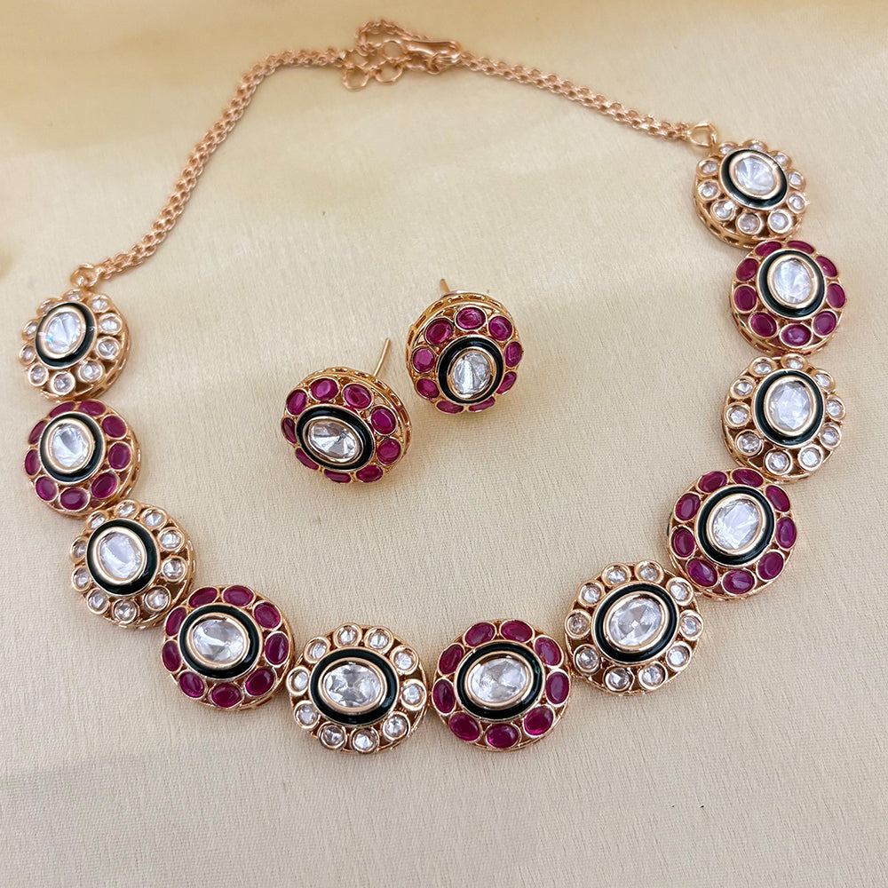 Jewel Addiction Luxury Polki Kundan Stone And Meenakari Necklace Set