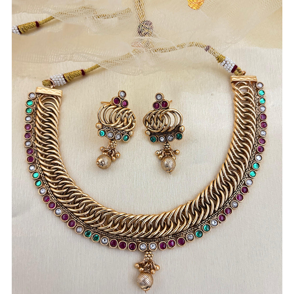 Jewel Addiction Designer Pota Stone And Pearl Necklace Set