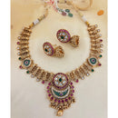 Jewel Addiction Designer Pota Stone And Pearl Necklace Set
