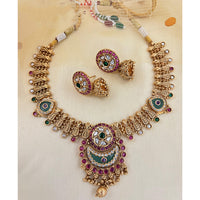 Jewel Addiction Designer Pota Stone And Pearl Necklace Set