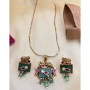 Jewel Addiction Pota Stone And Pearl Designer Pendant Set