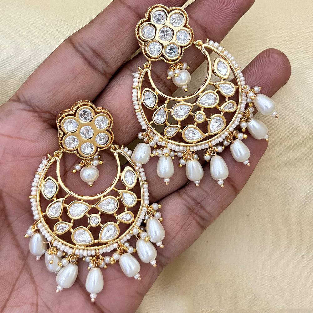 Jewel Addiction Designer Polki kundan Stone And Beads Dangler Earrings