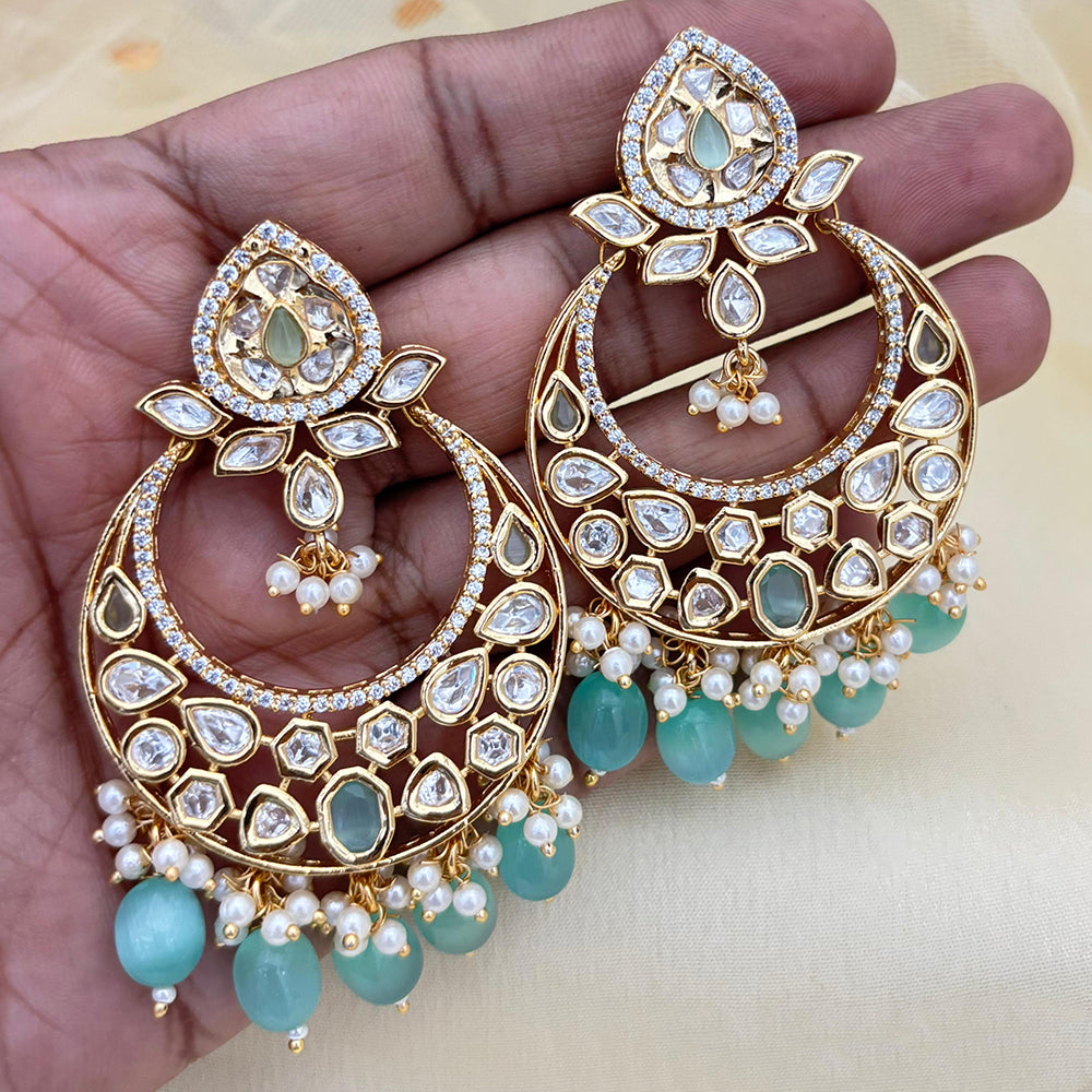 Jewel Addiction Designer Polki kundan Stone And Beads Dangler Earrings