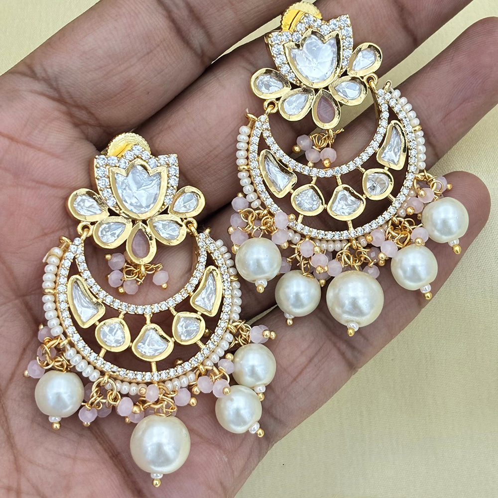 Jewel Addiction Designer Polki kundan Stone And Beads Dangler Earrings