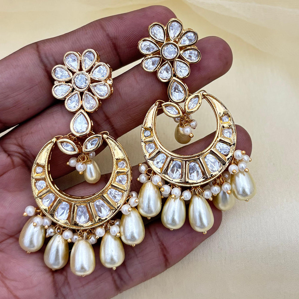 Jewel Addiction Designer Polki kundan Stone And Beads Dangler Earrings