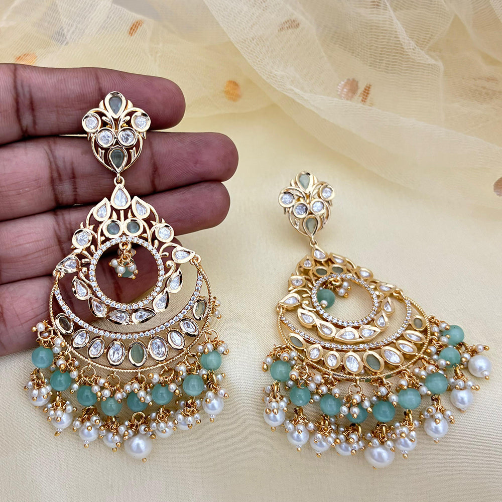 Jewel Addiction Designer Polki kundan Stone And Beads Dangler Earrings