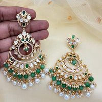 Jewel Addiction Designer Polki kundan Stone And Beads Dangler Earrings
