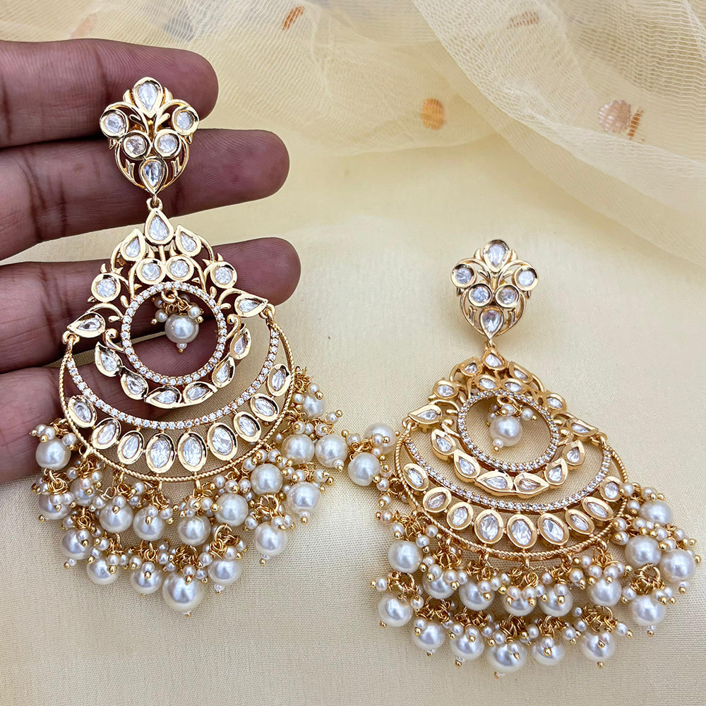 Jewel Addiction Designer Polki kundan Stone And Beads Dangler Earrings