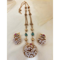 Jewel Addiction Pota Stone And Pearl Long Necklace Set