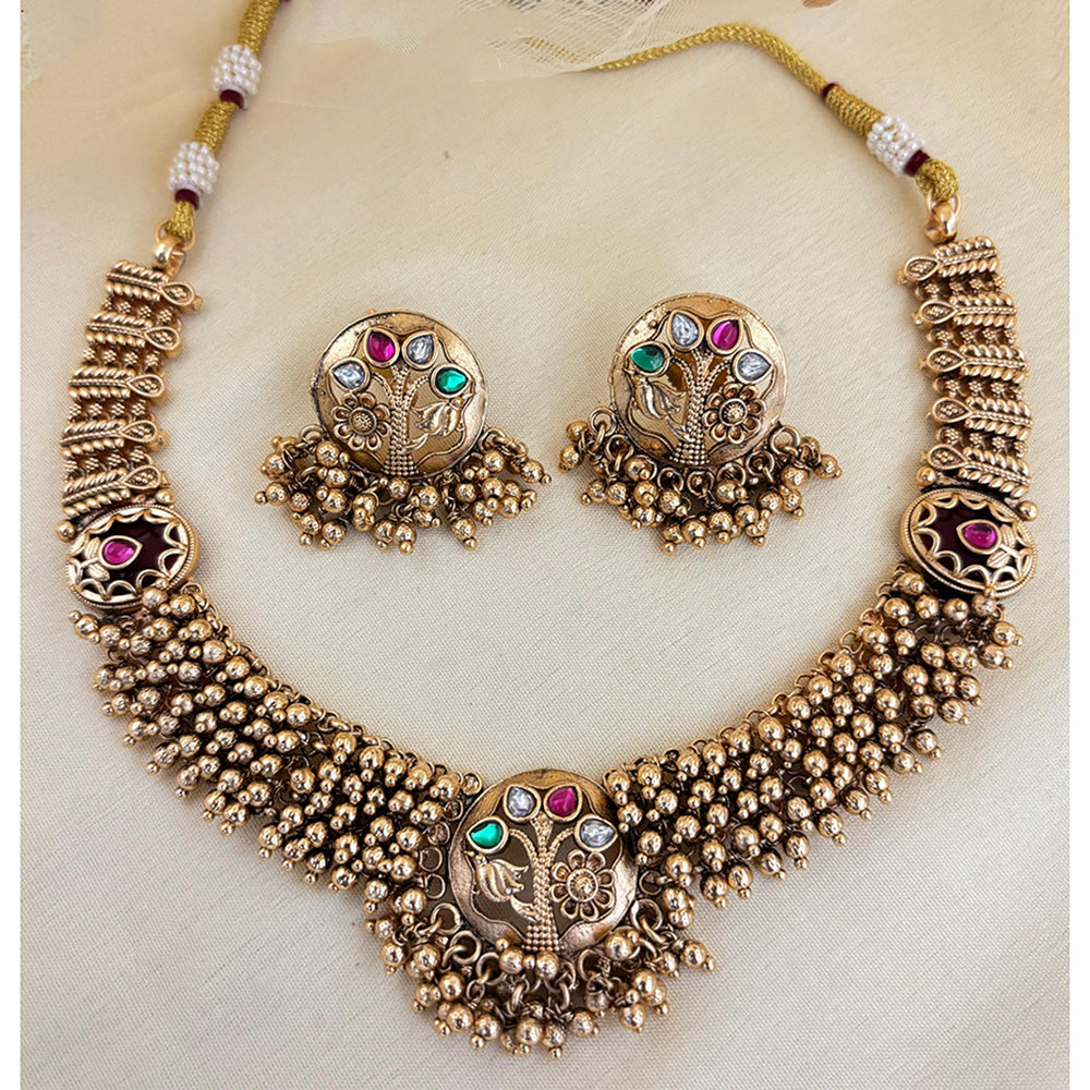 Jewel Addiction Pota Stone And Pearl Necklace Set