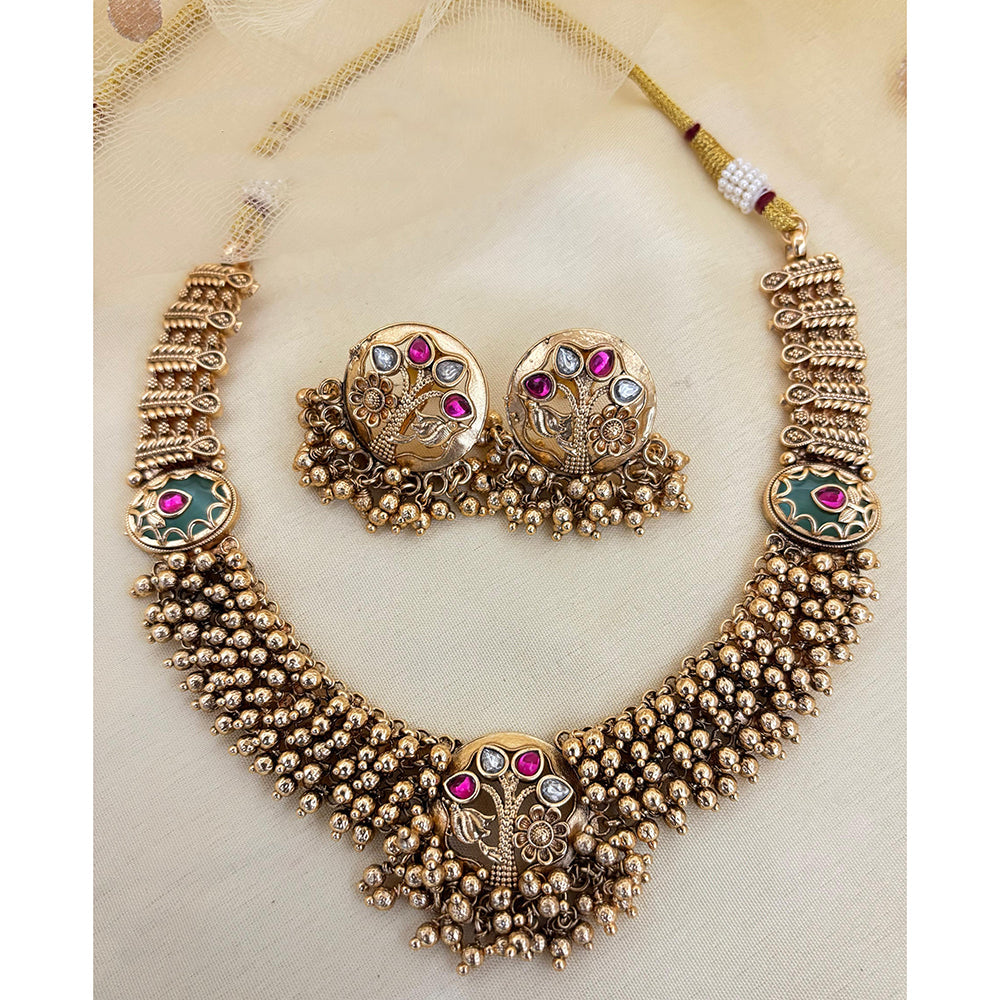 Jewel Addiction Pota Stone And Pearl Necklace Set